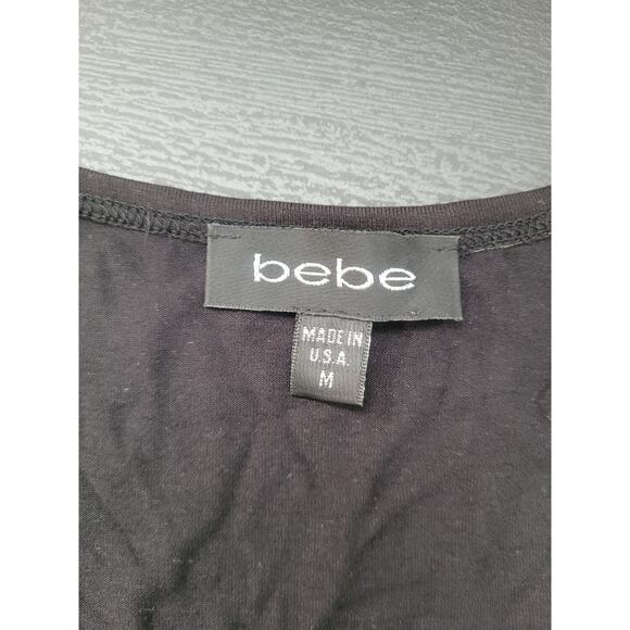 Y2K Bebe Babydoll Satin Floral Tie Back Top Sz M Coquette Romantic Fairy Grunge - Picture 4 of 4